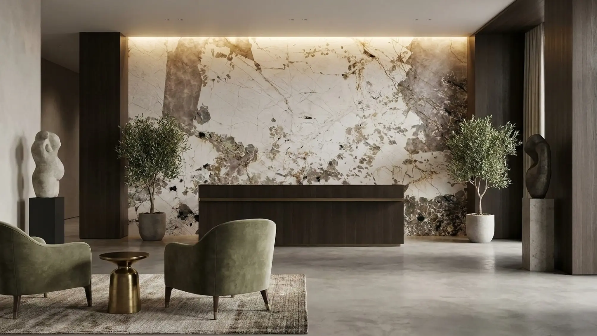Living room feature wall using Patagonia Granite
