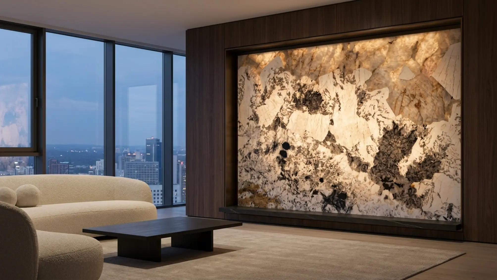 Patagonia Granite feature wall in luxury interior