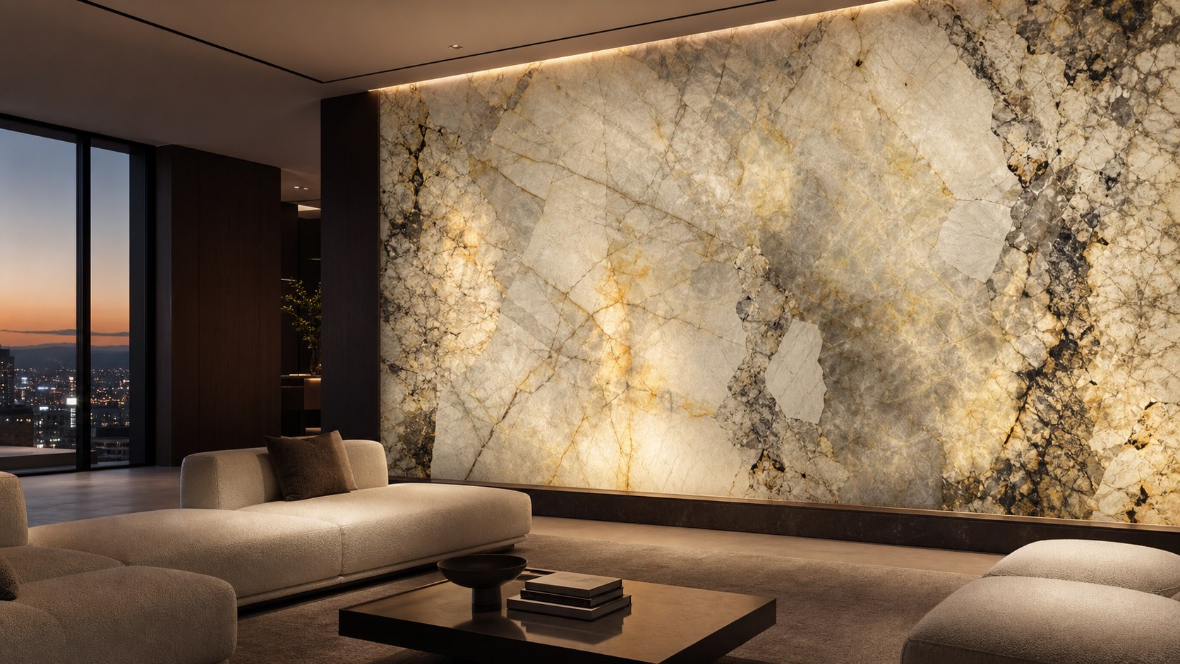 AI visualization of a backlit Patagonia feature wall